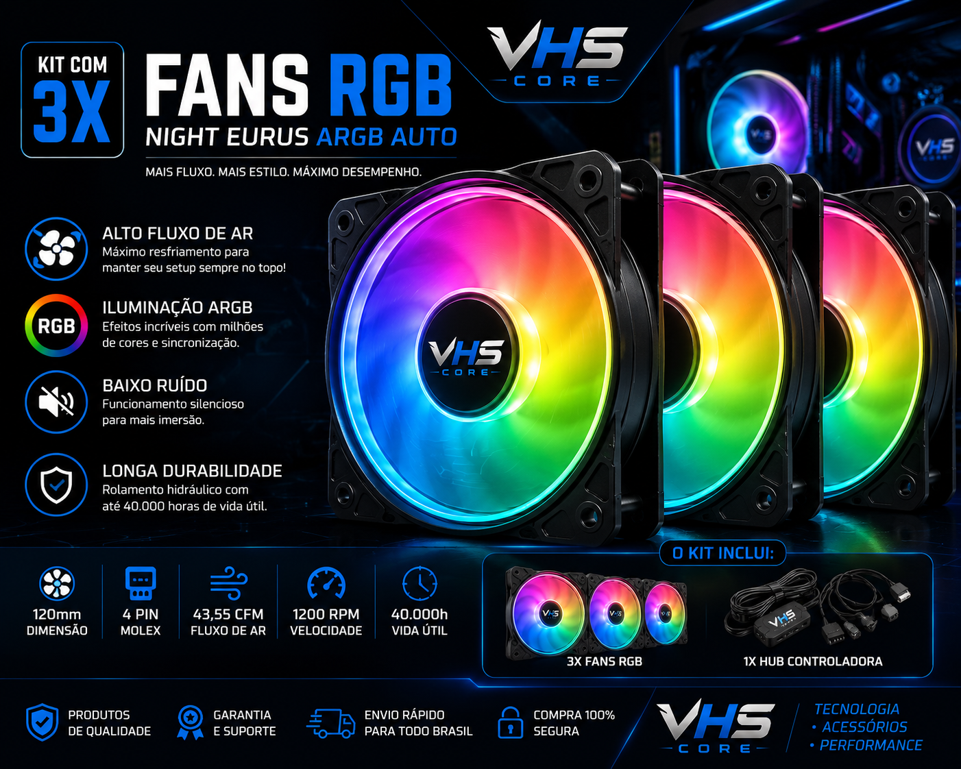Kit Fan CLANM Night Eurus ARGB Auto
