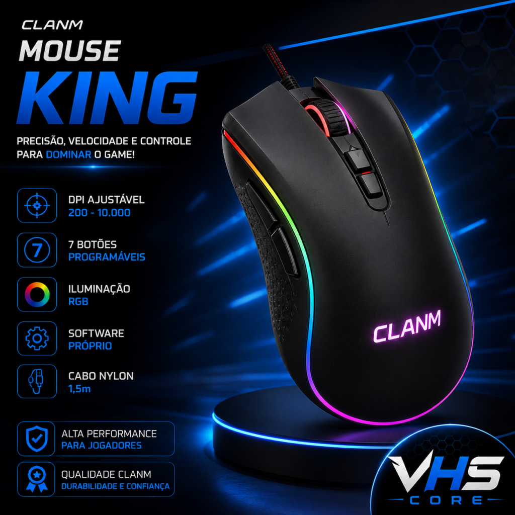 Mouse Gamer KING RGB