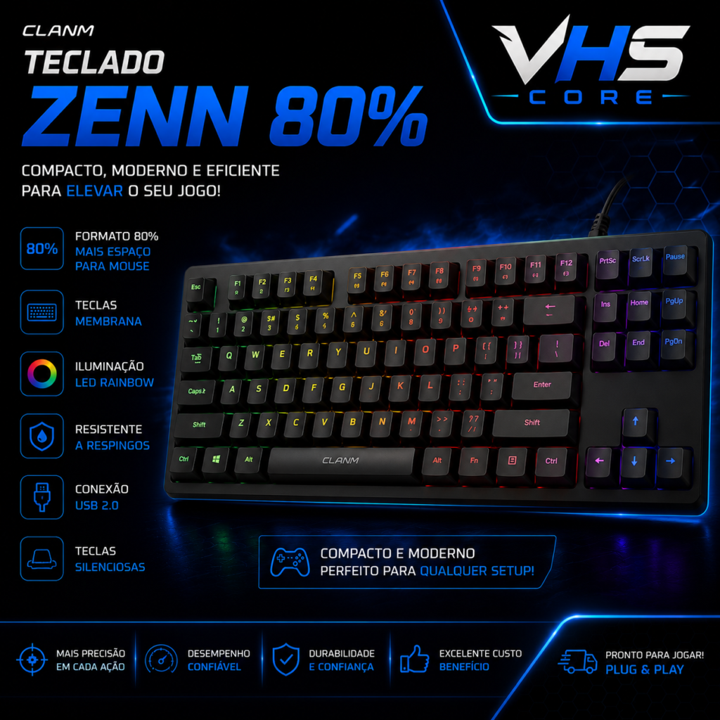 Teclado Gamer ZENN 80% RGB